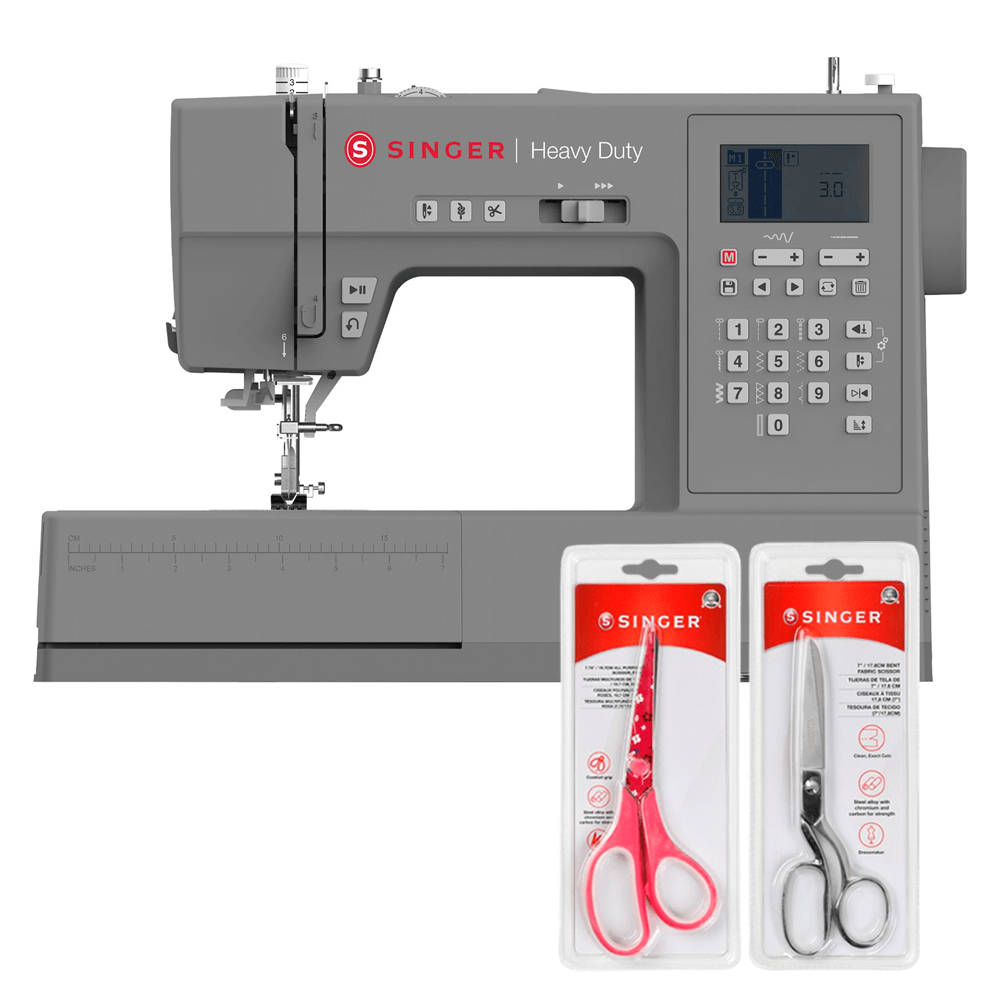 Kit Máquina de Costura HD6805 + Tesoura 7" Tecido e Tesoura Multiuso Rosa